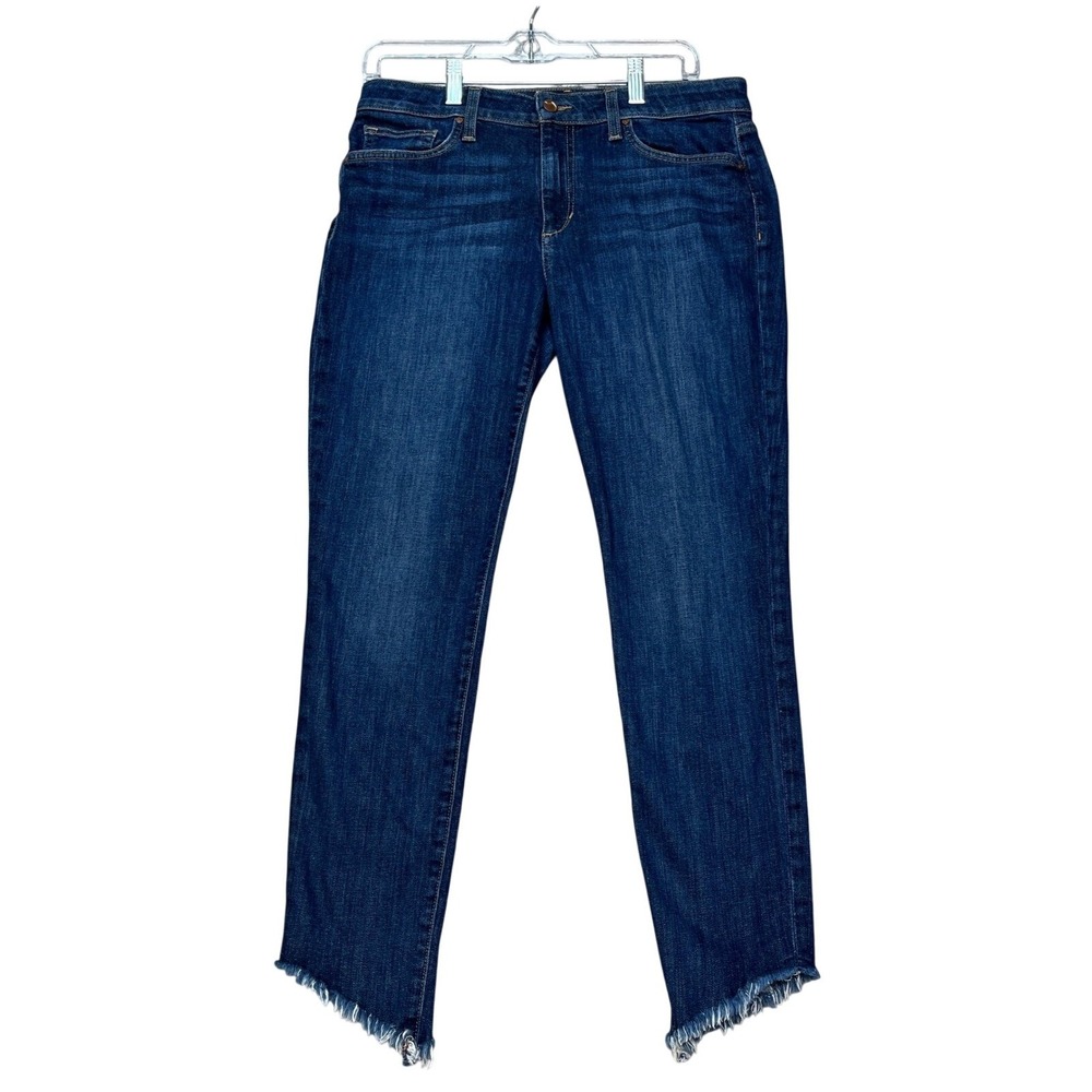 Joe's Jeans Margaret Skinny Ankle Jeans Women 30x28 Dark Wash Raw Fray Hem Denim
